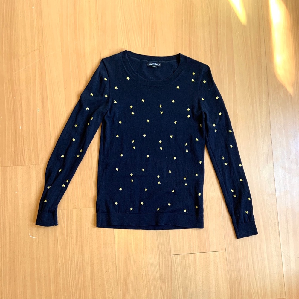 J. Crew Embroidered Star Pullover Sweater